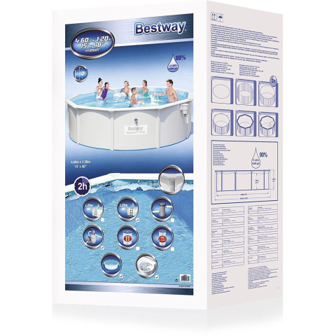 Збірний басейн Bestway Hydrium 56384 (460х120 см) 20 м³, з пісочним фільтром, сходами та тентом
