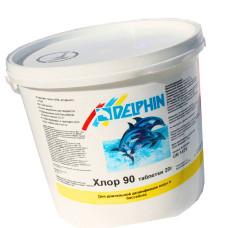 Повільний хлор для басейну Delphin 90 5 кг (таблетки по 20 г). Тривала повільна хлорка