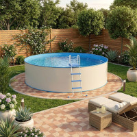 Німецький морозостійкий басейн (350х120 см) Hobby Pool Milano круглий, плівка 0.8 мм, 11 м³, металевий збірний