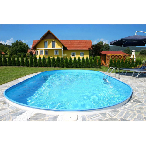 Німецький морозостійкий басейн (525х320х150 см) Hobby Pool Milano овальний, плівка 0.8 мм, 25.2 м³ металевий збірний