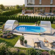 Німецький морозостійкий басейн (600х320х120 см) Hobby Pool Milano овальний, плівка 0.8 мм, 23 м³ металевий збірний