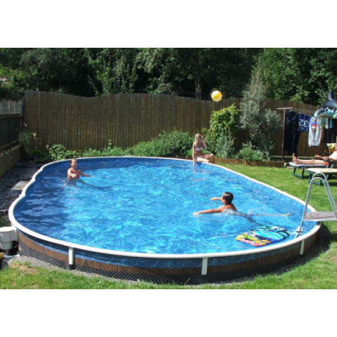 Німецький морозостійкий басейн (600х320х120 см) Hobby Pool Milano овальний, плівка 0.8 мм, 23 м³ металевий збірний