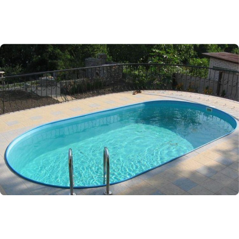 Німецький морозостійкий басейн (700х350х120 см) Hobby Pool Milano овальний, плівка 0.8 мм, 25.2 м³ металевий збірний