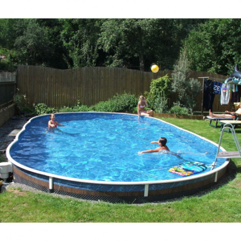 Німецький морозостійкий басейн (700х350х120 см) Hobby Pool Milano овальний, плівка 0.8 мм, 25.2 м³ металевий збірний