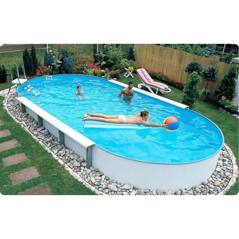 Німецький морозостійкий басейн (700х350х150 см) Hobby Pool Milano овальний, плівка 0.8 мм, 36.7 м³ металевий збірний