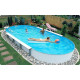 Німецький морозостійкий басейн (800х416х150 см) Hobby Pool Milano овальний, плівка 0.6 мм, 44 м³ металевий збірний