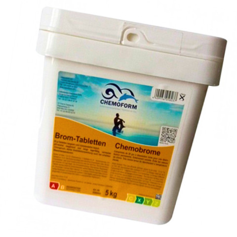 Активний бром для басейну Chemoform Brom-Tabletten 5 кг (таблетки по 20 г). Дезінфекція води в басейні