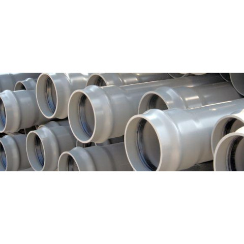 Напірна труба ПВХ Pimtas з перехідною муфтою (з кільцем ущільнювача) PN 16 полівінілхлорид жорсткий сірий діаметр 200 мм, 200