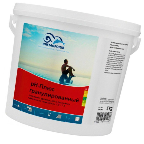 Засіб для підвищення рівня ph у басейні Chemoform PH-Plus 5 кг у гранулах. Підвищує значення pH