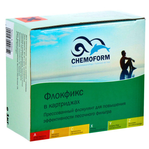 Флокулянт для басейну Chemoform Флокфікс 1 кг у картриджах. Коагулянт для освітлення води