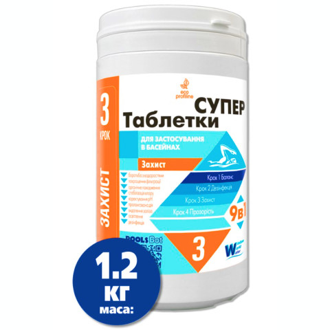 Комплект хімії для басейну Window World Water Super 1.2 кг у таблетках
