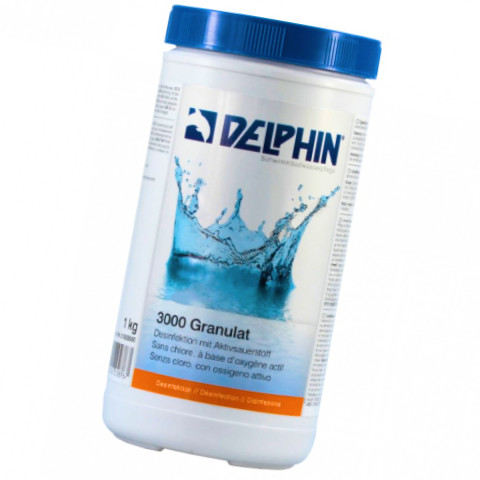 Дезінфікуючий засіб для басейну Delphin 3000 1 кг у гранулах. Безхлорна хімія для басейну