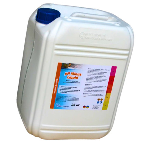 Засіб для зниження рівня pH Dr.Water PH-Minus Liquid 25 кг рідкий. Не містить хлоридів, не піниться