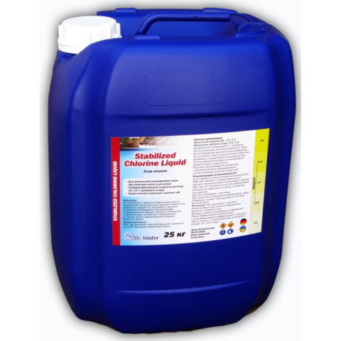 Рідкий хлор Dr Water 25 кг для дезінфекції води басейну