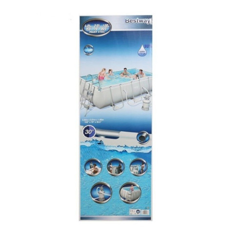 Каркасний басейн Bestway 404x201x100 см прямокутний з піщаним фільтром 6,5 м³ з драбиною та дозатором хлору (56442)