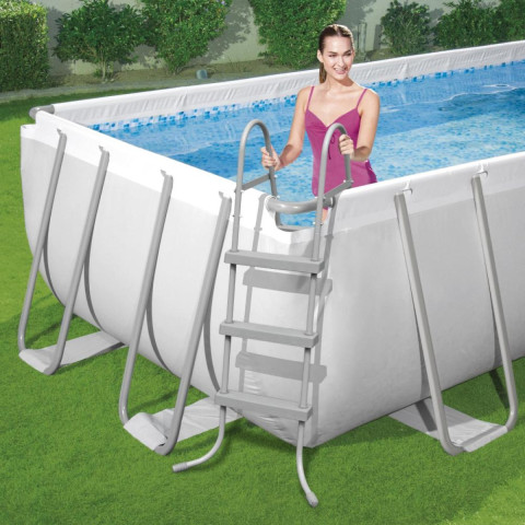 Каркасний басейн Bestway 404x201x100 см прямокутний з піщаним фільтром 6,5 м³ з драбиною та дозатором хлору (56442)