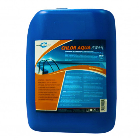 Гіпохлорит натрію Power of Water Chlor Aqua Power 20 л рідкий. Рідкий хлор для дезінфекції води в басейні