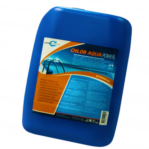 Гіпохлорит натрію Power of Water Chlor Aqua Power 20 л рідкий. Рідкий хлор для дезінфекції води в басейні