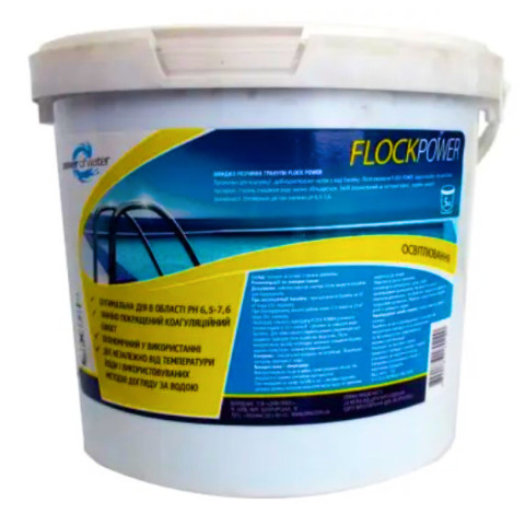 Коагулянт для басейну Power of Water Flock Power 5 кг у гранулах. Флокуляція дрібнодисперсних частинок у воді