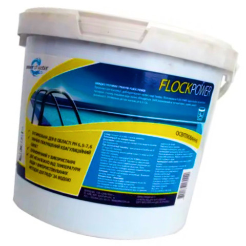 Коагулянт для басейну Power of Water Flock Power 5 кг у гранулах. Флокуляція дрібнодисперсних частинок у воді