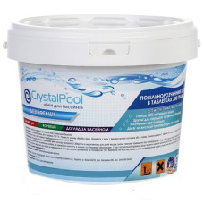 Таблетки хлору 1 кг Slow Chlorine Tablets Large.  Мідлений хлор для басейну Crystal Pool, Австрія Нове, Австрія, 5 кг