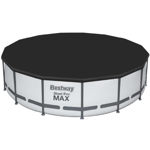 Каркасний басейн Bestway 457x107 см круглий з картриджним фільтром 15,0 м³ з драбиною та тентом (56488)