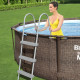 Каркасний басейн Bestway 366x100 см круглий з картриджним фільтром ротанг 9,2 м³ з драбиною (56709)