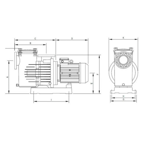 Насос для басейну Saci Magnus 4-550 (4,0 кВт / 400 В, 79 м3/год) фланець 110 мм (бронзова турбіна)