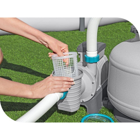 Фільтраційна установка для басейну Bestway FlowClear 58486 9.8 м³/год фільтр 385 мм. Підходить для басейнів Intex