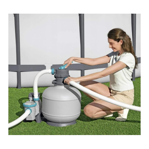 Фільтраційна установка для басейну Bestway FlowClear 58499 7.7 м³/год фільтр 320 мм. Підходить для басейнів Intex
