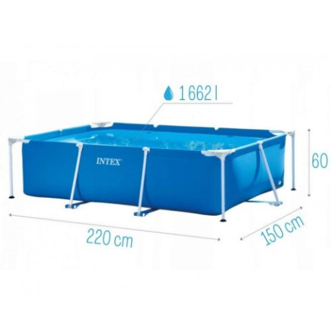 Каркасний басейн Intex 220x150x60 см прямокутний для дітей без фільтра 1,7 м³ (28270)