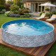 Комплект чеського морозостійкого басейну (400х120 см) Azuro Stone круглий, лайнер Lagoon 0.5 мм, 15 м³ металевий збірний