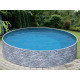 Комплект чеського морозостійкого басейну (400х120 см) Azuro Stone круглий, лайнер Lagoon 0.5 мм, 15 м³ металевий збірний