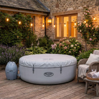 Надувний СПА-джакузі Bestway Lay-Z-Spa Paris 60013 круглий 196x66 см 4-6-місний аеромасаж LED-підсвітка