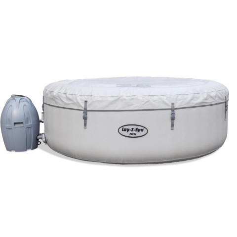 Надувний СПА-джакузі Bestway Lay-Z-Spa Paris 60013 круглий 196x66 см 4-6-місний аеромасаж LED-підсвітка