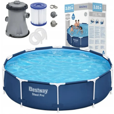 Каркасний басейн Bestway 305x76 см круглий для дітей з картриджним фільтром 4,7 м³ (56679)