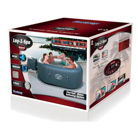 Надувний СПА-джакузі Bestway Hawaii HydroJet Pro квадратний 180x180x71 см 4-6-місний гідро та аеромасаж Wi-Fi