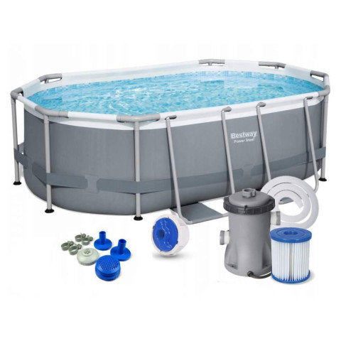 Каркасний басейн Bestway 305x200x84 см овальний з картриджним фільтром 3,7 м³ (5614А)