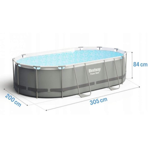 Каркасний басейн Bestway 305x200x84 см овальний з картриджним фільтром 3,7 м³ (5614А)