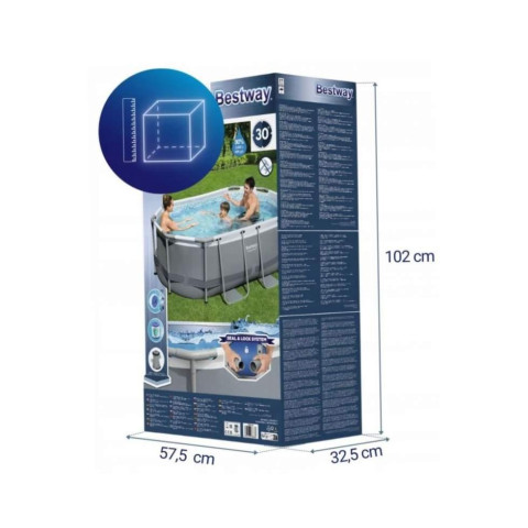 Каркасний басейн Bestway 305x200x84 см овальний з картриджним фільтром 3,7 м³ (5614А)