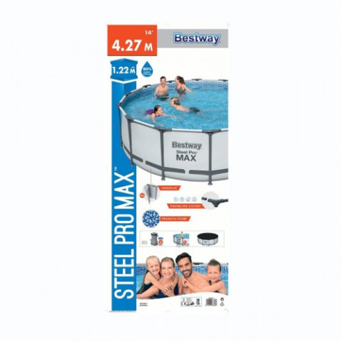 Каркасний басейн Bestway 427x122 см круглий з картриджним фільтром 15,2 м³ з драбиною та тентом (5612X)