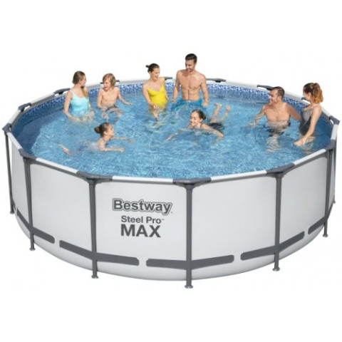 Каркасний басейн Bestway 427x122 см круглий з картриджним фільтром 15,2 м³ з драбиною та тентом (5612X)