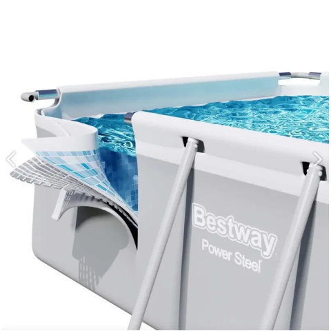 Каркасний басейн Bestway 640x274x132 см великий з картриджним фільтром зі сходами, тентом та дозатором (5611Z)