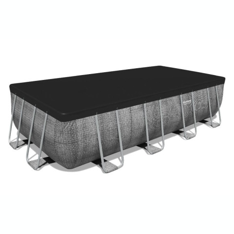 Каркасний басейн Bestway 488x244x122 см прямокутний без фільтра 11,5 м³ зі сходами, дозатором хлору та тентом (56996)