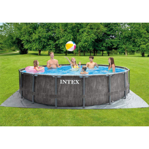 Каркасний басейн Intex 457x122 см круглий з картриджним фільтром 16,8 м³ з драбиною та тентом (26742)