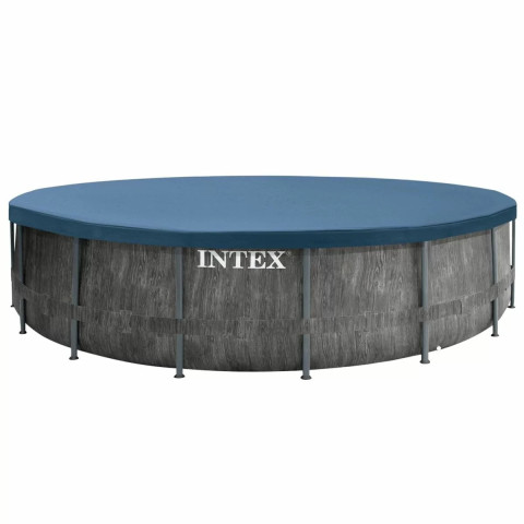 Каркасний басейн Intex 457x122 см круглий з картриджним фільтром 16,8 м³ з драбиною та тентом (26742)