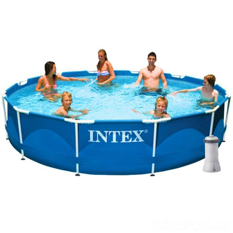 Каркасний басейн Intex 366x76 см круглий для дітей з картриджним фільтром 6,5 м³ (28212)