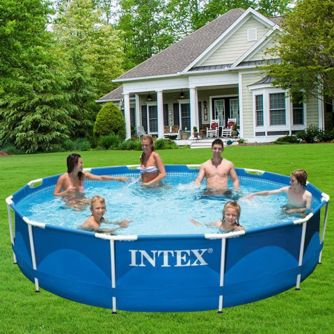 Каркасний басейн Intex 366x76 см круглий для дітей з картриджним фільтром 6,5 м³ (28212)