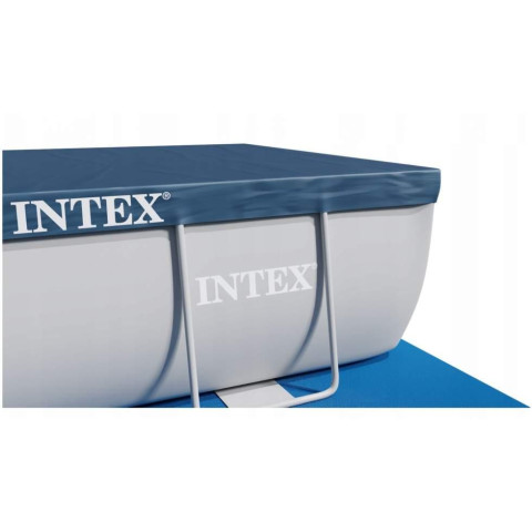 Каркасний басейн Intex 107x488x244 см прямокутний з картриджним фільтром 10,9 м³ з драбиною та тентом (26792)