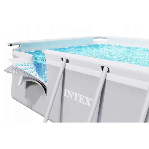 Каркасний басейн Intex 107x488x244 см прямокутний з картриджним фільтром 10,9 м³ з драбиною та тентом (26792)